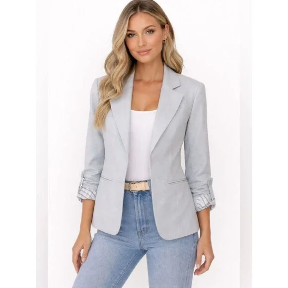 41 HAWTHORN Gray Open Front Blazer Jacket - Picture 1 of 5